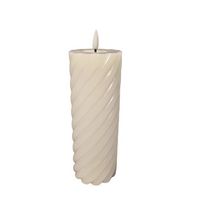 Twisted Pillar candle rustic ivory 7.5x20cm - thumbnail