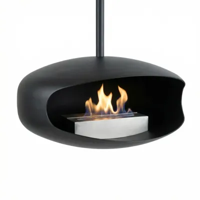 UFO-50 plafond-hangende (zwart) | Hein & Haugaard | Plafond bio-ethanol haard | Zwart