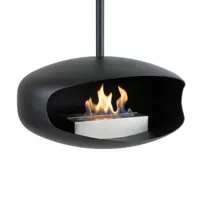 UFO-50 plafond-hangende (zwart) | Hein & Haugaard | Plafond bio-ethanol haard | Zwart