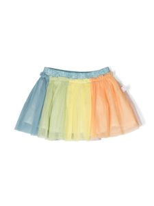 Stella McCartney Kids jupe en tulle à effet métallisé - Bleu