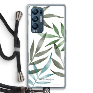 Tropical watercolor leaves: Oppo Find X3 Neo Transparant Hoesje met koord