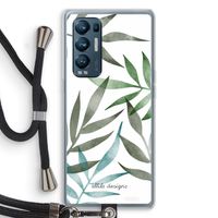 Tropical watercolor leaves: Oppo Find X3 Neo Transparant Hoesje met koord