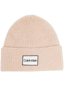 Calvin Klein bonnet nervuré à patch logo - Tons neutres