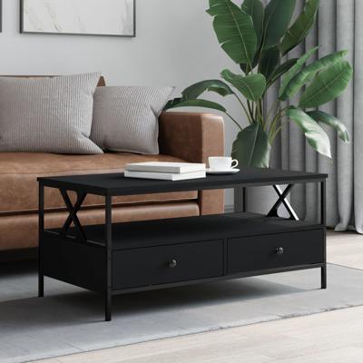 Salontafel 100x51x45 cm bewerkt hout zwart