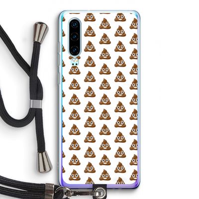 Poop emoji: Huawei P30 Transparant Hoesje met koord