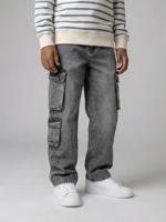 Denim loose battle jongensbroek denimgrijs