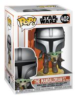 Pop Star Wars: The Mandalorian Flying with JetPack and Child - Funko Pop #402