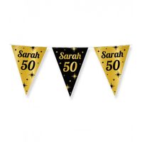 Paperdreams Vlaggenlijn - luxe Sarah/50 jaar feest- 10m - goud/zwart - folie - Vlaggenlijnen - thumbnail
