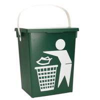 Gft afvalbakje voor aanrecht - 5L - klein - groen - afsluitbaar - 20 x 17 x 23 cm