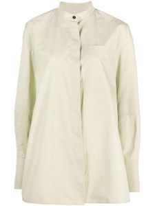 Jil Sander chemise en coton à design sans col - Vert