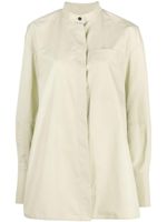 Jil Sander chemise en coton à design sans col - Vert - thumbnail