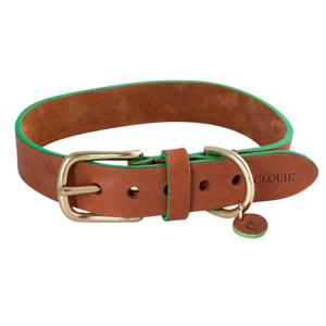 Cloud7® Hondenhalsband Prince Park, cognac/green, Maat: M