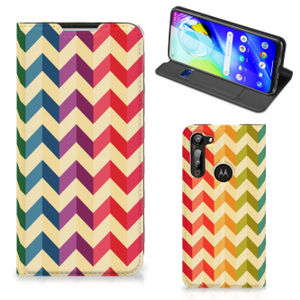 Motorola Moto G8 Power Hoesje met Magneet Zigzag Multi Color