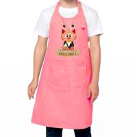 Kookschort - oliebollenbakker JR. - roze - happy New Year kat - oliebollen - jongen/meisje Kookschort - oliebollenbakker JR. - roze - happy New Year kat - oliebollen - jongen/meisje