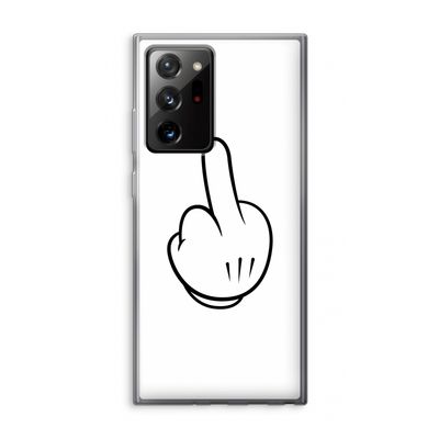 Middle finger white: Samsung Galaxy Note 20 Ultra / Note 20 Ultra 5G Transparant Hoesje