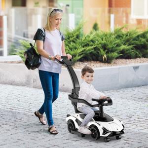 3-In-1 Kinderduwauto Gelijkvloerse Auto met Lamborghini-Licentie Muziek Koplampen Afneembare Universele Wielen Verborgen Opbergruimte