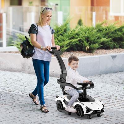 3-In-1 Kinderduwauto Gelijkvloerse Auto met Lamborghini-Licentie Muziek Koplampen Afneembare Universele Wielen Verborgen Opbergruimte