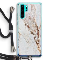 Goud marmer: Huawei P30 Pro Transparant Hoesje met koord