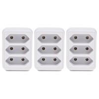 Benson Stopcontact splitter - 3x - triple - wit - voor 3 platte stekkers - verdeelstekkers
