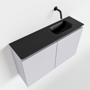 Toiletmeubel Mondiaz Ture | 80 cm | Meubelkleur Cale | Eden wastafel Urban Rechts | Zonder kraangat