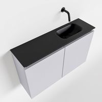 Toiletmeubel Mondiaz Ture | 80 cm | Meubelkleur Cale | Eden wastafel Urban Rechts | Zonder kraangat
