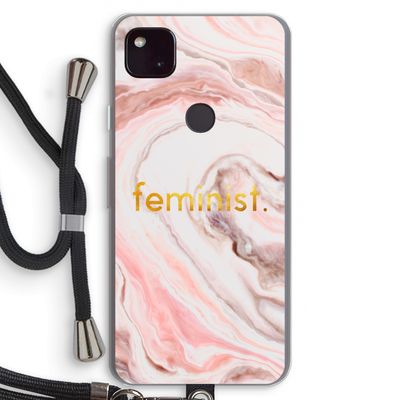 Feminist: Pixel 4a 5G Transparant Hoesje met koord