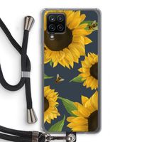Sunflower and bees: Samsung Galaxy A12 Transparant Hoesje met koord