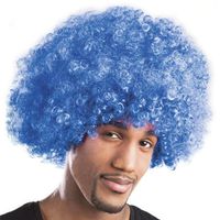 Afro pruik blauw