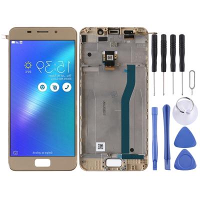 LCD-scherm en digitizer volledige montage met frame voor ASUS Zenfone 3S Max ZC521TL X00GD (goud)
