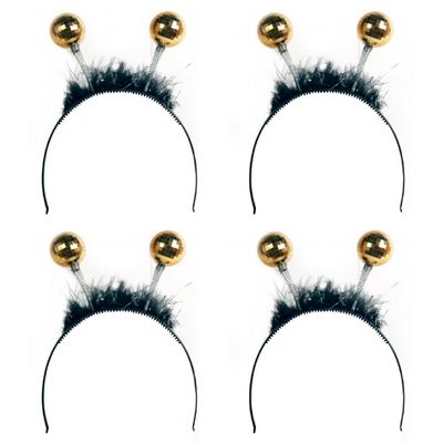 4x stuks diadeem met gouden discoballen