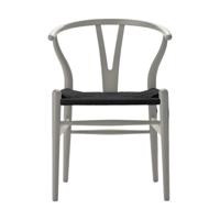 Carl Hansen & Søn CH24 Wishbone Stoel - Colours Silver Grey met zwarte zitting