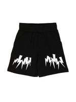 Neil Barrett Kids Shorts met grafische print - Zwart - thumbnail