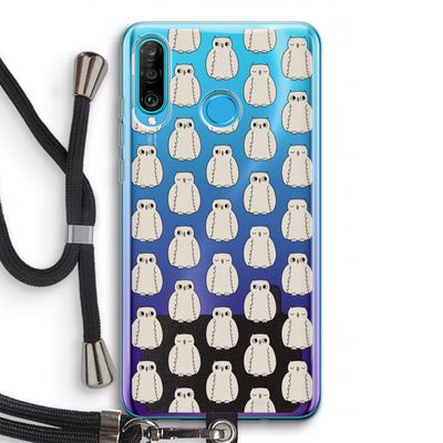 Uilen: Huawei P30 Lite Transparant Hoesje met koord