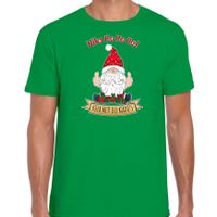 Fout kersttrui t-shirt voor heren - Kado Gnoom - groen - Kerst kabouter