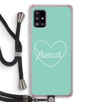 Friends heart pastel: Samsung Galaxy A51 5G Transparant Hoesje met koord
