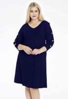 Yoek Jurk V-hals | Blauw | Maat 38/40