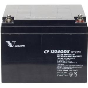 Vision Akkus CP12240DX Loodaccu 12 V 24 Ah Loodvlies (AGM) (b x h x d) 166 x 125 x 175 mm M5-schroefaansluiting Onderhoudsvrij, Cyclusbestendig