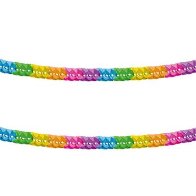 2x feestslinger - verjaardag versiering - papier - 600 cm - multi-color