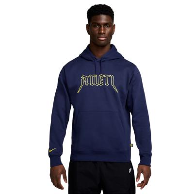 Nike Atletico Madrid Club Hoodie 2025-2026 Donkerblauw Felgeel Nike Atletico Madrid Club Hoodie 2025-2026 Donkerblauw Felgeel