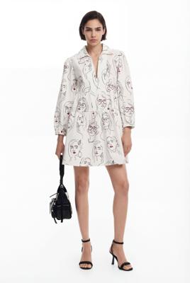 Gezichten jurk - WHITE - XL