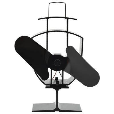 VidaXL Kachelventilator met 2 vinnen zwart