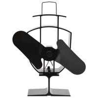 VidaXL Kachelventilator met 2 vinnen zwart