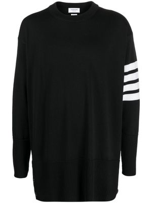 Thom Browne pull en laine à détail 4 bandes signature - Noir