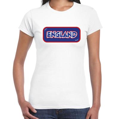 Verkleed T-shirt voor dames - Engeland - wit - supporter - themafeest