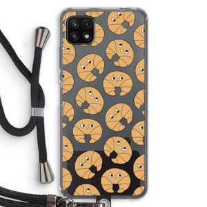 Croissant: Samsung Galaxy A22 5G Transparant Hoesje met koord