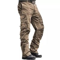 Voor heren Cargohosen Cargo-broek Tactische broek Tactisch Werkbroeken Meerdere zakken Recht been Effen Volledige lengte 100% katoen Tactisch Zwart khaki Micro-elastisch Lightinthebox - thumbnail