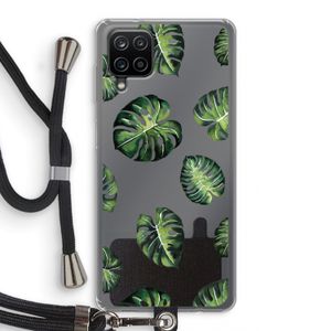 Tropische bladeren: Samsung Galaxy A12 Transparant Hoesje met koord