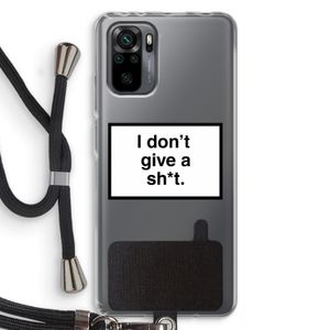 Don't give a shit: Xiaomi Redmi Note 10 Pro Transparant Hoesje met koord
