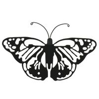 Tuin wanddecoratie vlinder - metaal - zwart - 36 x 25 cm