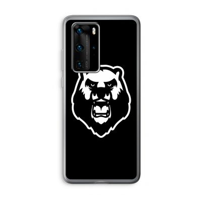 Angry Bear (black): Huawei P40 Pro Transparant Hoesje